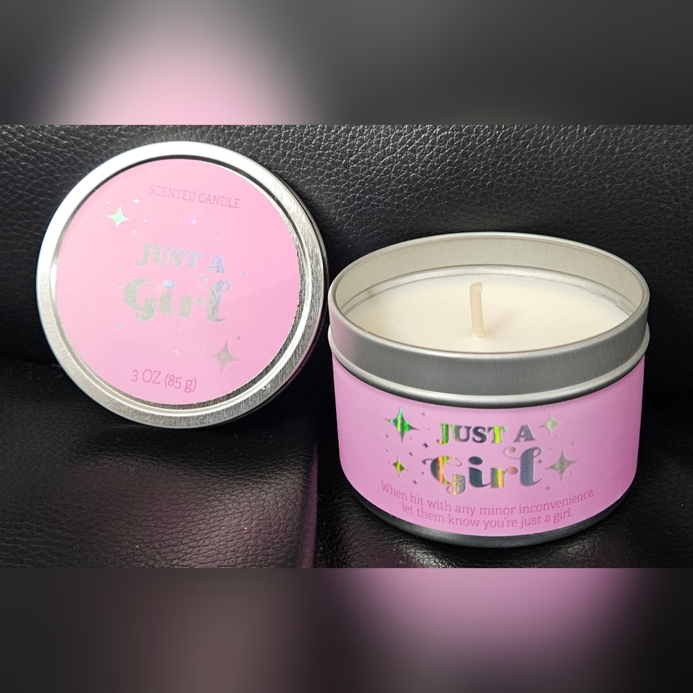 Pink Scented Candle Tin 3 oz new